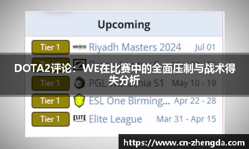 DOTA2评论：WE在比赛中的全面压制与战术得失分析